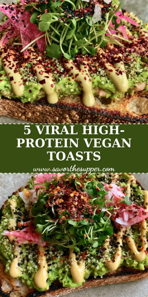 Vegan Avocado Toast: The Ultimate High-Protein Gourmet Breakfast 3 A gourmet vegan avocado toast on thick sourdough with watermelon radish, hemp seeds, and a tahini drizzle on a stone background. (vegan avocado toast)