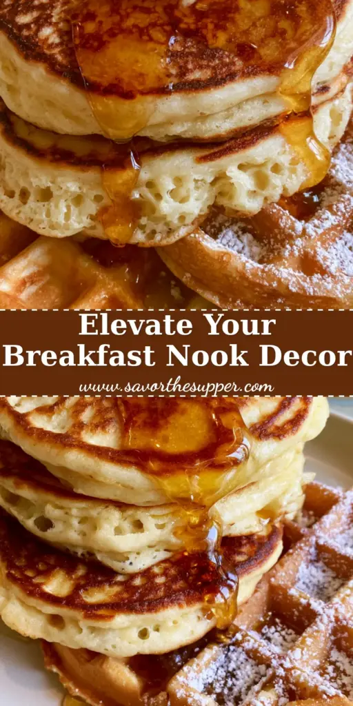 A tall stack of buttermilk pancakes with a melting butter square and syrup, resembling pancake and waffle wall art.