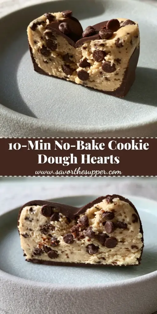 Chocolate Covered Cookie Dough Hearts: The Ultimate No-Bake Dessert 4 A stack of heart-shaped chocolate-covered cookie dough bites on a minimalist plate. (chocolate covered cookie dough hearts)